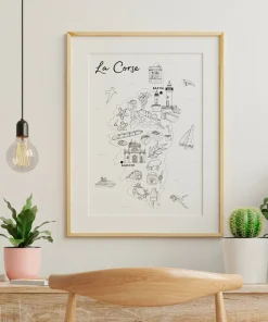 Alternative view of Affiche ou Coloriage – Carte Corse